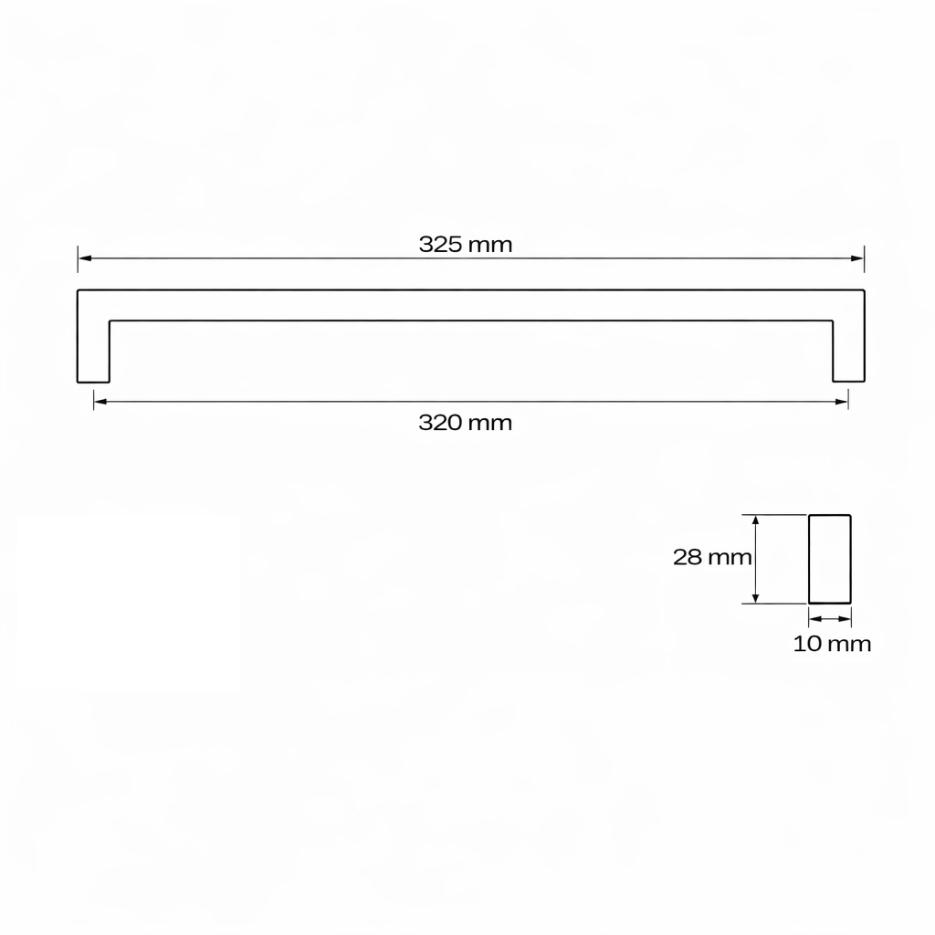 Meubelgreep Line 320 mm – Zwart