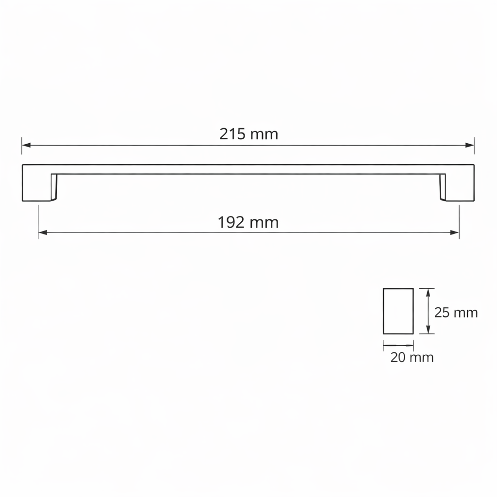 Meubelgreep Form 192 mm – Zwart