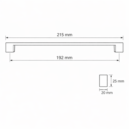 Meubelgreep Form 192 mm – Zwart