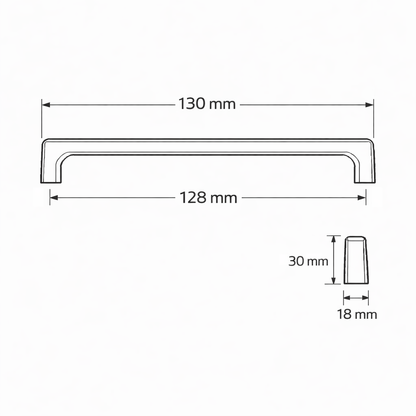Meubelgreep Silu 128 mm – Zilver