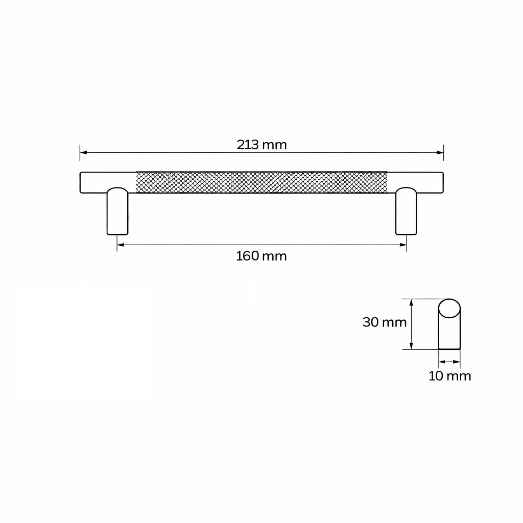 Meubelgreep Grip 160 mm – Zwart