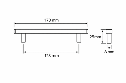 Meubelgreep Bloc – 128 mm - Koper