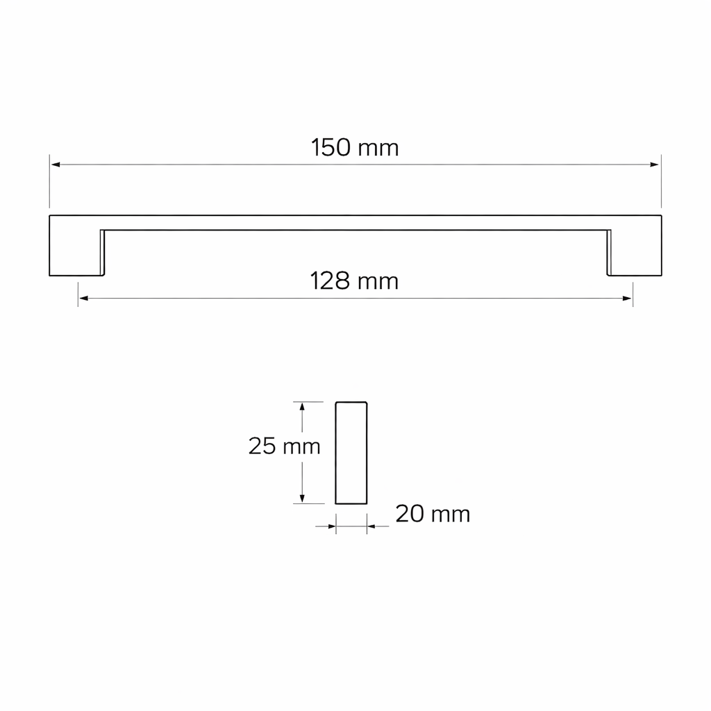 Meubelgreep Form 128 mm – Zilver