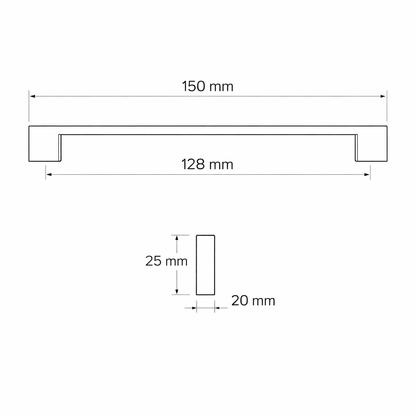 Meubelgreep Form 128 mm – Zilver