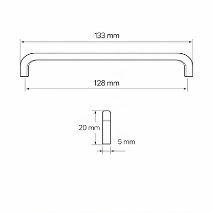 Meubelgreep Fine 128 mm – Zwart